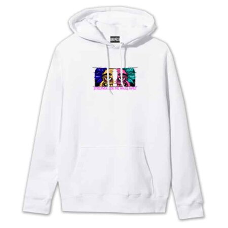 Wide Eye Hoodie White Front MAMPICI