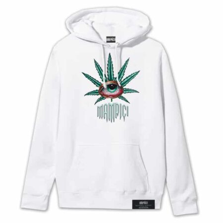 420 Hoodie White Front MAMPICI