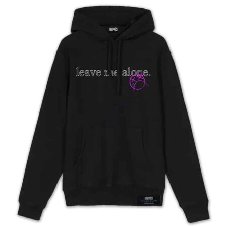 Leave me Alone Hoodie Black Front MAMPICI