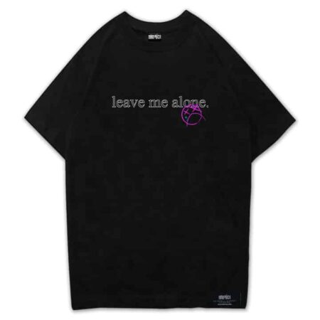 Leave me Alone Tee Black Front MAMPICI