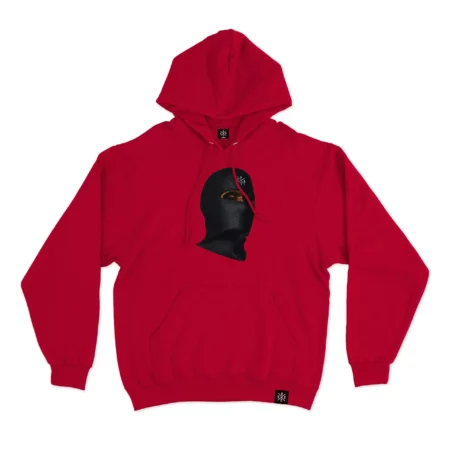 Hoodie No Face Front Red MAMPICI