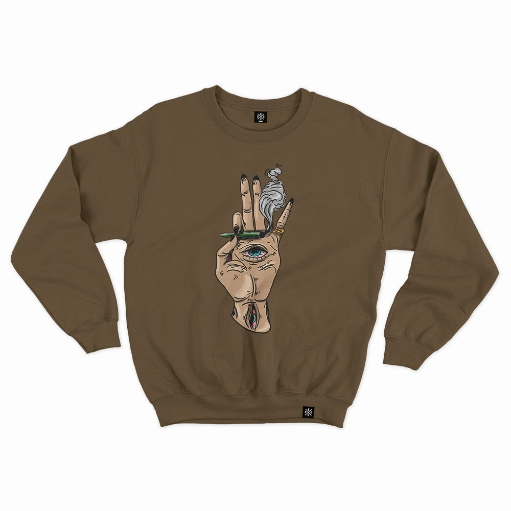 crewneck brkohand mocha