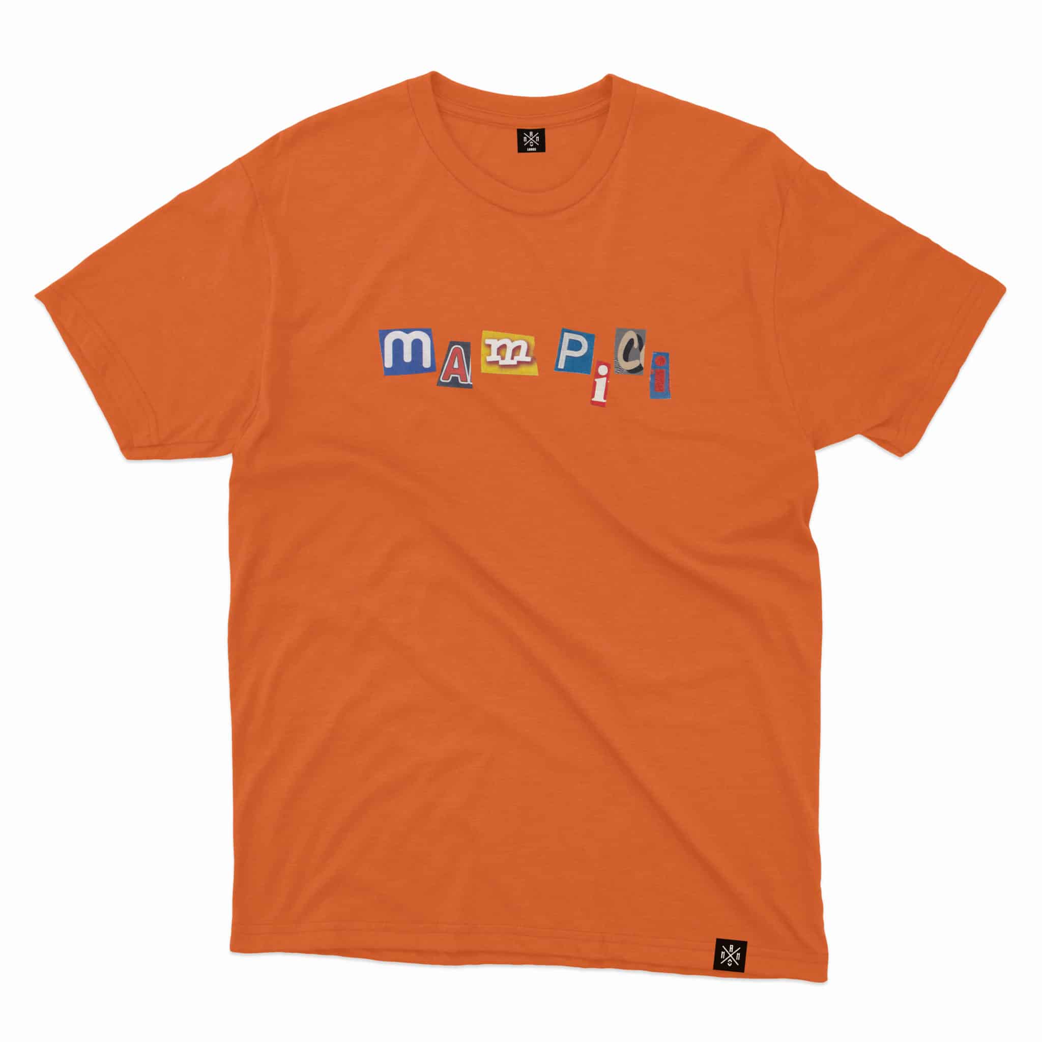Mampici Letters Tee Orange Front MAMPICI